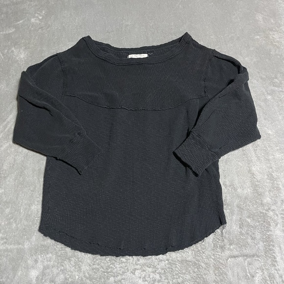 We The Free Tops - We The Free Top Womens Small Back‎ Thermal Ribbed Boat Neck Long Sleeve Shirt